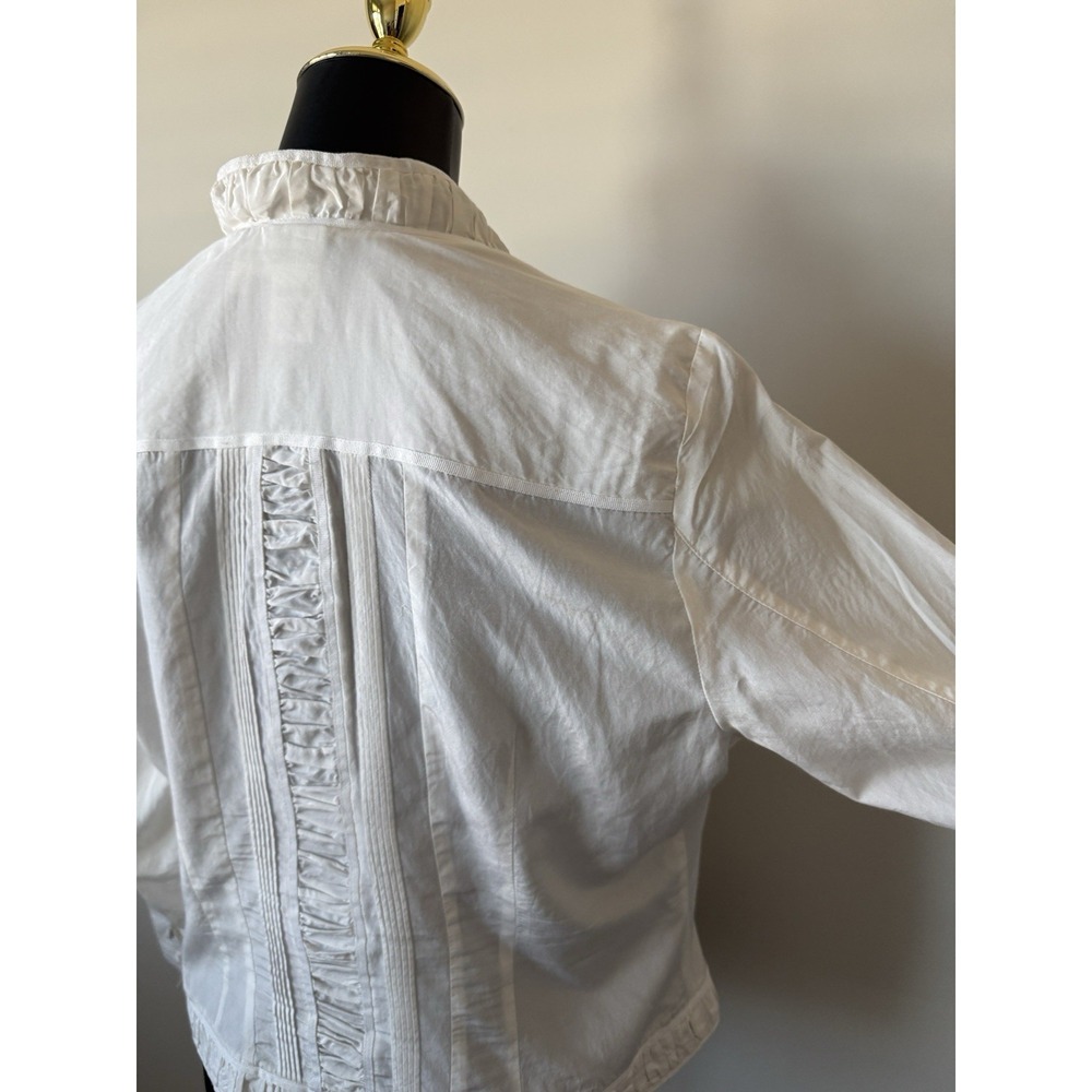 Coldwater Creek Women's PL Silk Blend Ivory Whimsy Ruching Jacket Petite - Picture 13 of 16